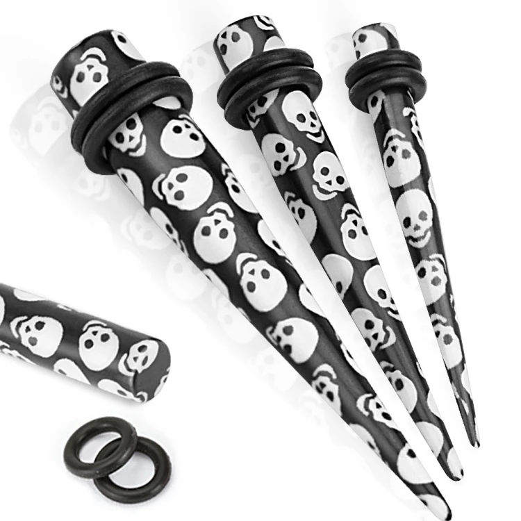 Rozpychacz do ucha piercing ucha Czaszka prosty taper.jpg