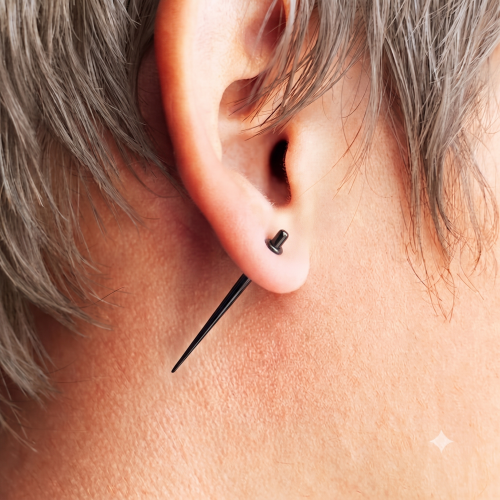 Rozpychacz do ucha mały cienki 1.6mm czarny prosty taper