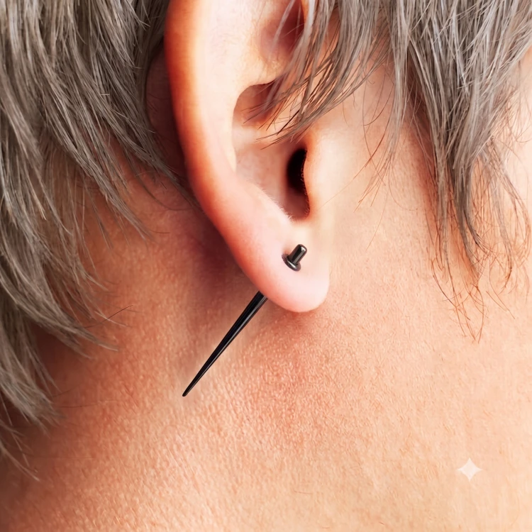 Rozpychacz do ucha mały cienki 1.6mm czarny prosty taper