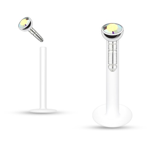 opal nieuczulający kolczyk do wargi helix tragus ucha polika bioflex ptfe piercing sklep
