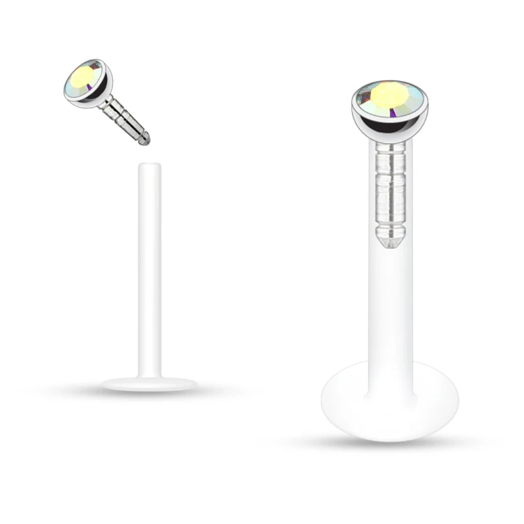 opal nieuczulający kolczyk do wargi helix tragus ucha polika bioflex ptfe piercing sklep