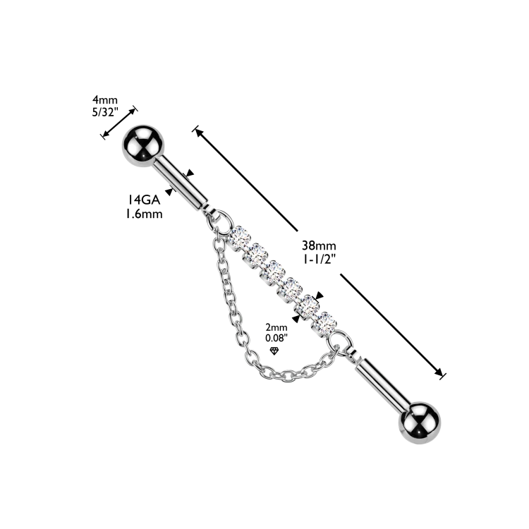 jak zmierzyć Kolczyk Industrial piercing