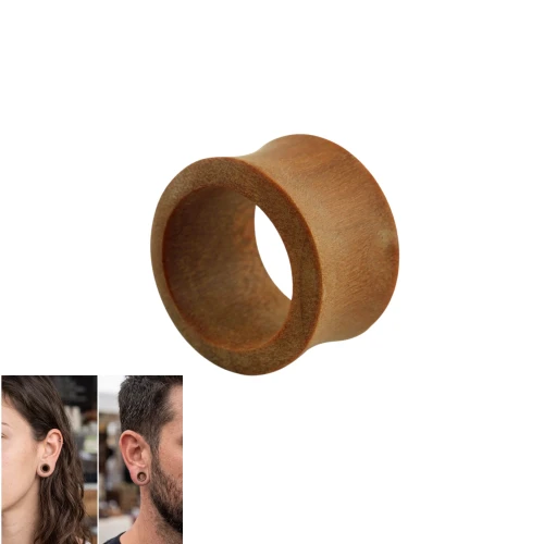 Drewniany tunel 8mm do ucha organiczny.webp
