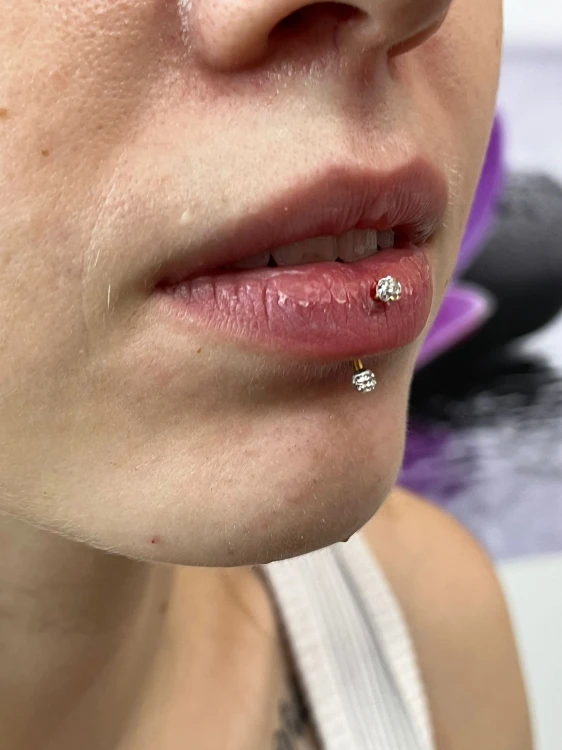 vertical labret piercing salon olsztyn