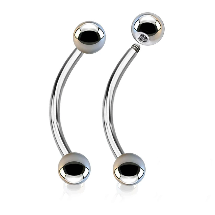Kolczyk stalowy banan 316L 1.2mm, do brwi, daith, helix