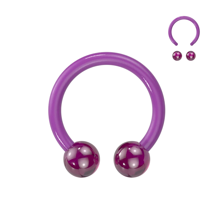fioletowa Podkówka Bioflex do Septum Helix Smiley Daith 8mm