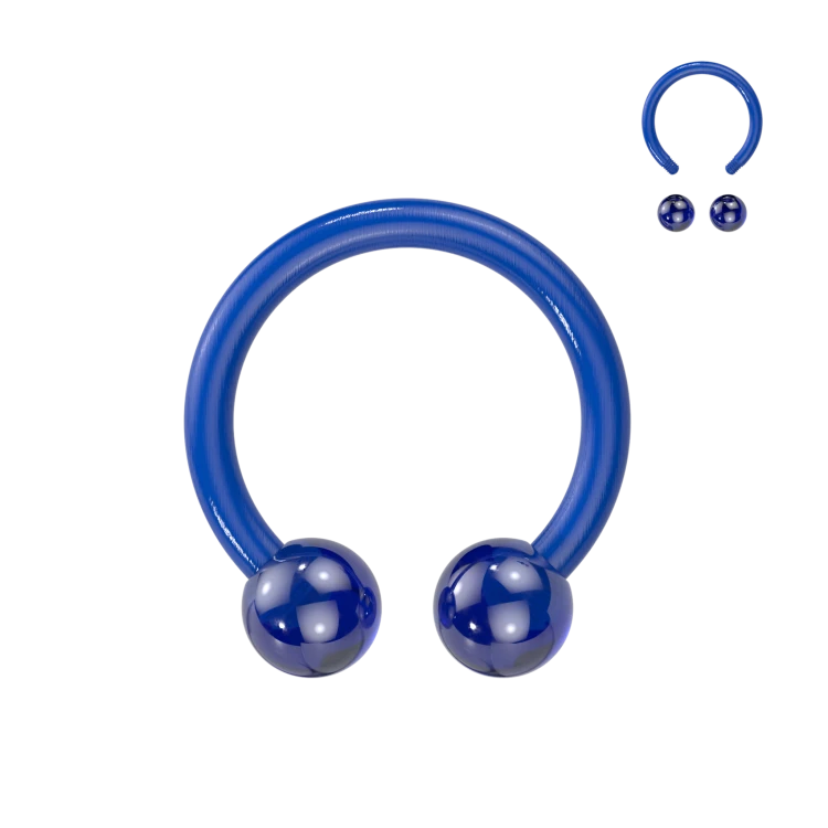 niebieska Podkówka Bioflex do Septum Helix Smiley Daith 8mm