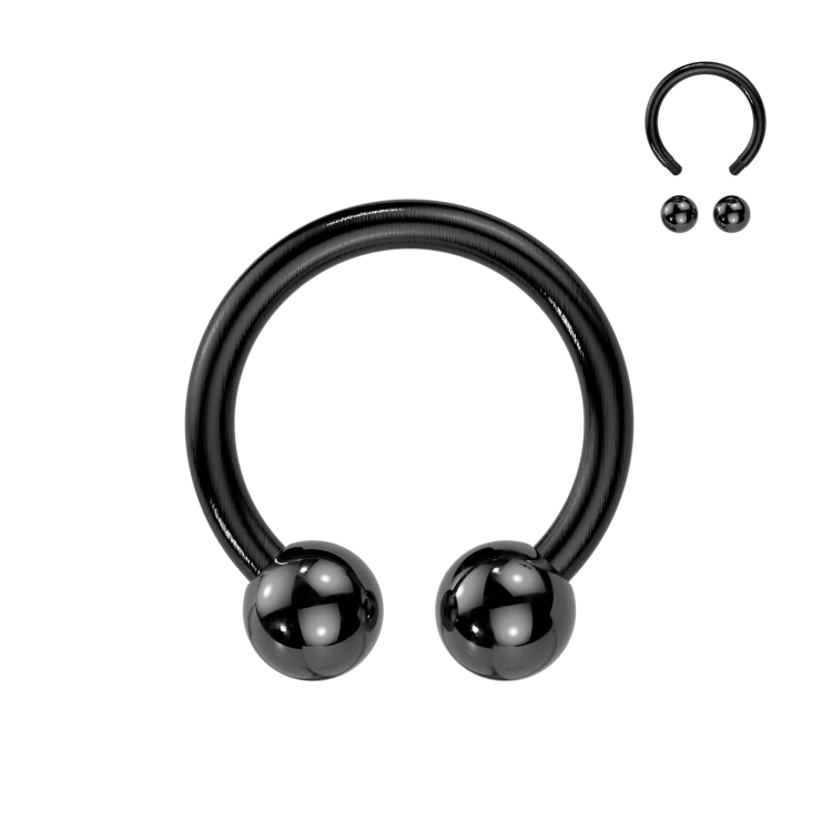 czarna Podkówka Bioflex do Septum Helix Smiley Daith 8mm