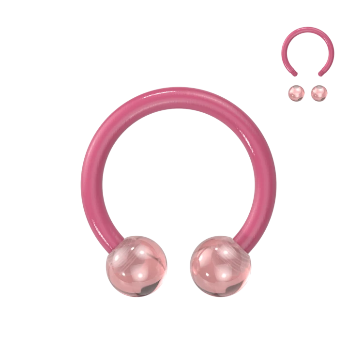 różowa Podkówka Bioflex do Septum Helix Smiley Daith 8mm