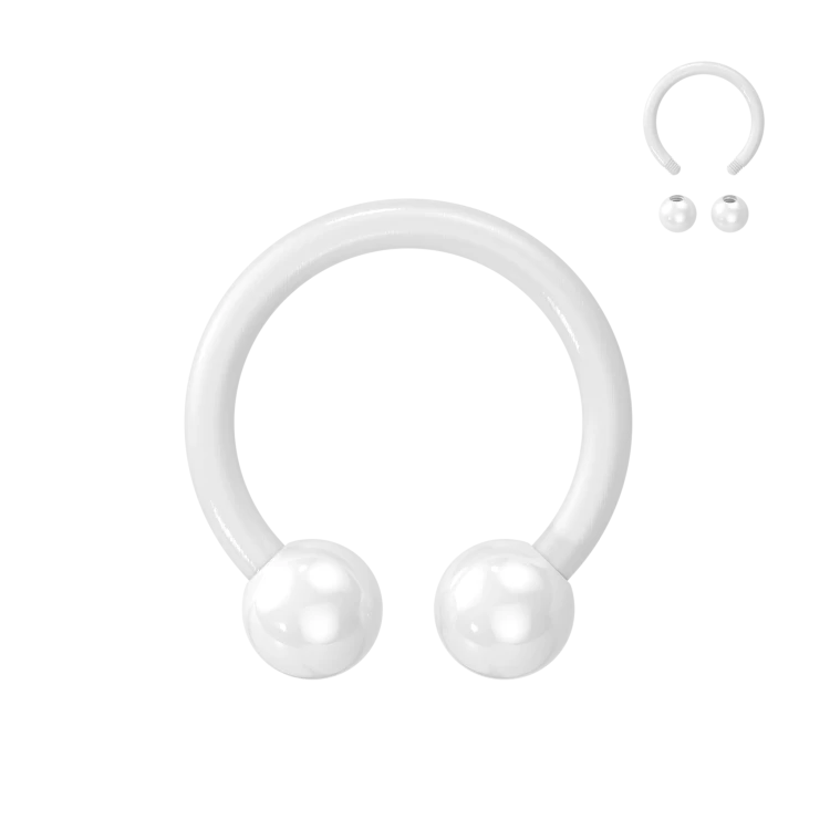 biała Podkówka Bioflex do Septum Helix Smiley Daith 8mm