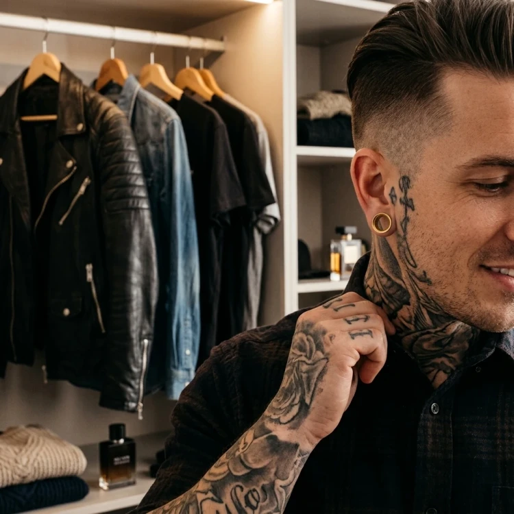 Tunel meski 5mm złoty stal chirurgiczna Piercing4u