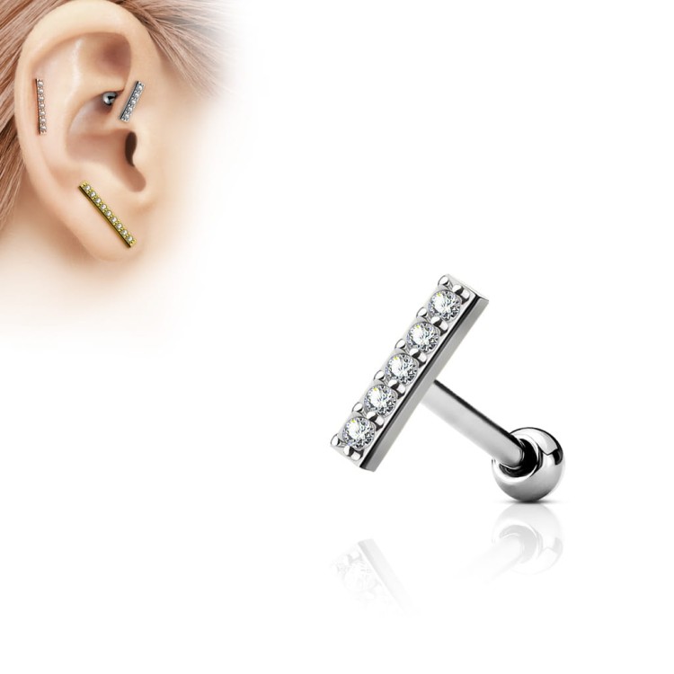 srebrny Kolczyk do ucha chrząstki helix tragus piercing przekłuwanie olsztyn