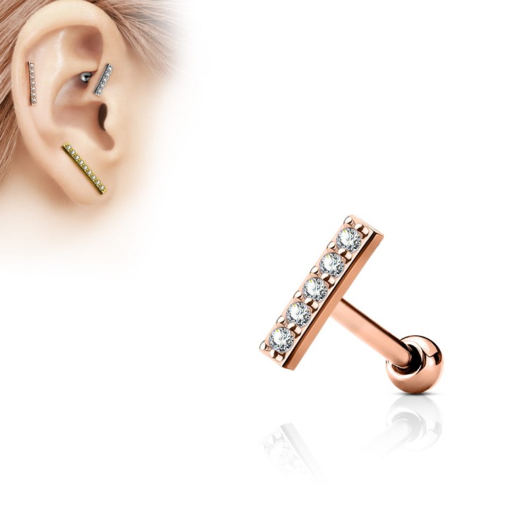 różowe złoto Kolczyk do ucha chrząstki helix tragus piercing sklep z biżuterią olsztyn