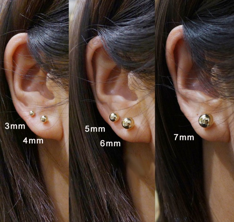 jak mierzyć złote kolczyki do uszu okrągła kulki sklep z biżuterią olsztyn jaroty przekłuwanie uszu