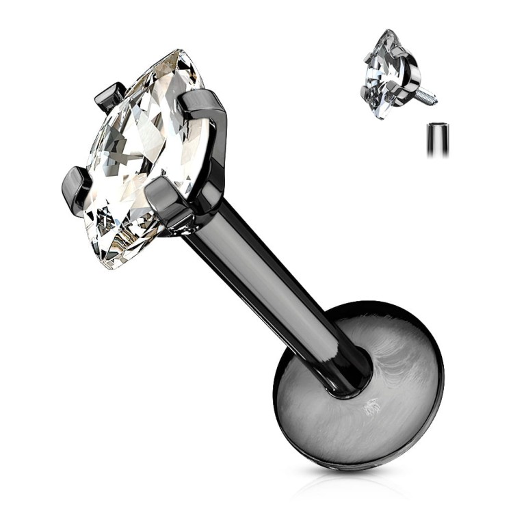 czarny labret kolczyk do chrząstki w uchu helix piercing conch przekłuwanie olsztyn