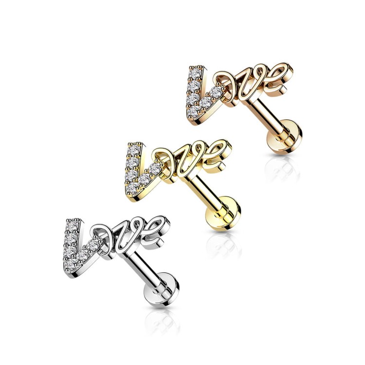 Kolczyk do chrząstki ucha LOVE helix rook TRAGUS