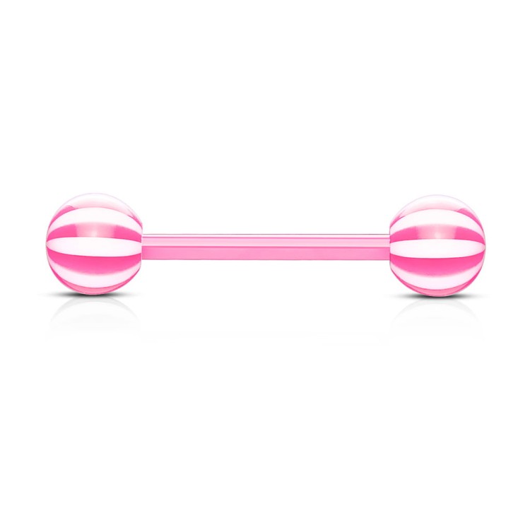 różowy do JĘZYKA Kolczyk paski nieuczulający piercing