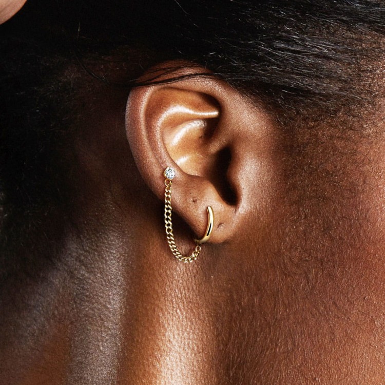 nausznica do ucha stal chirurgiczna łańcuszek