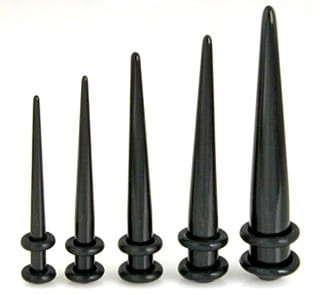 8mm czarny plug prosty rozpychacze do uszu