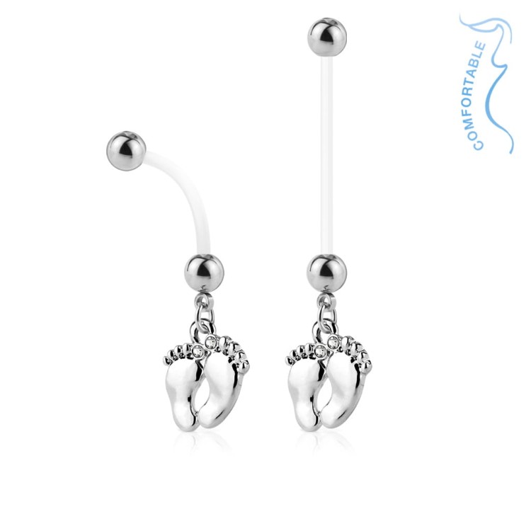 srebrny kolczyk ciążowy do pępka piercing sklep w pępku nieuczulający