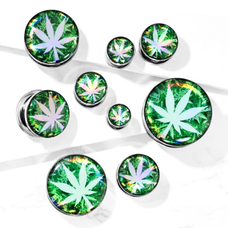 Tunele Trawka Plug do uszu stal chirurgiczna marihuana