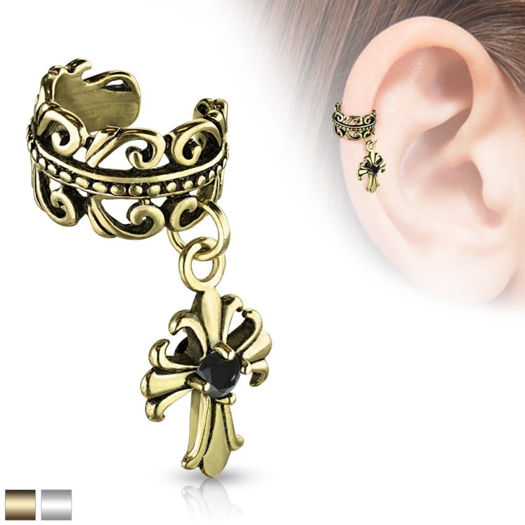złota nausznica KOLCZYK DO UCHA HELIX CHRZĄSTKI w uchu piercing sklep olsztyn