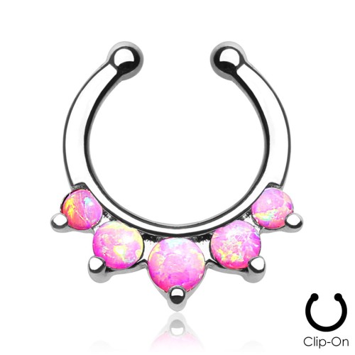 różowy septum do przegrody nosowej bez przekłucia piercing