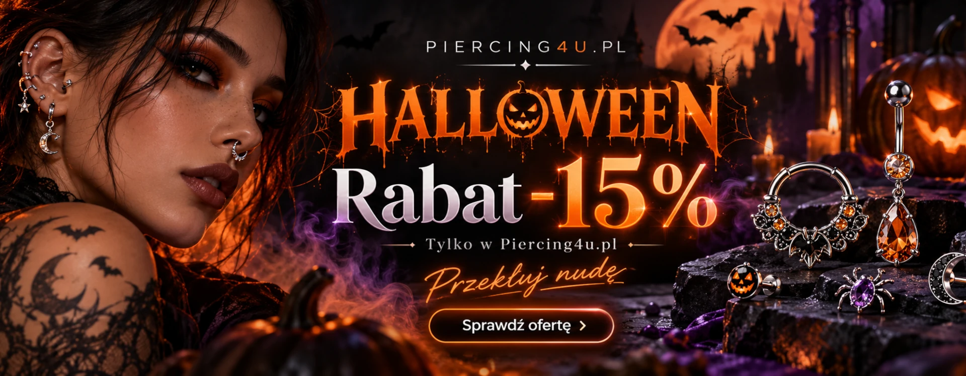 Halloweenowa promocja piercingu Olsztyn