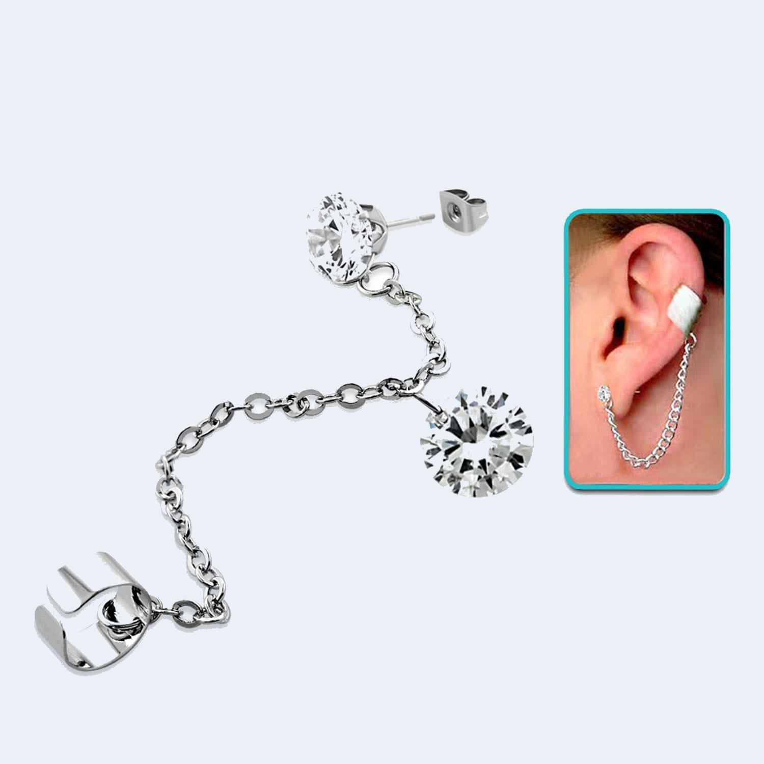 Kolczyk do ucha helix łańcuszku do chrząstki piercing