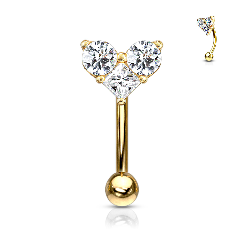 piercing do brwi z serduszkiem – elegancki blask cyrkonii