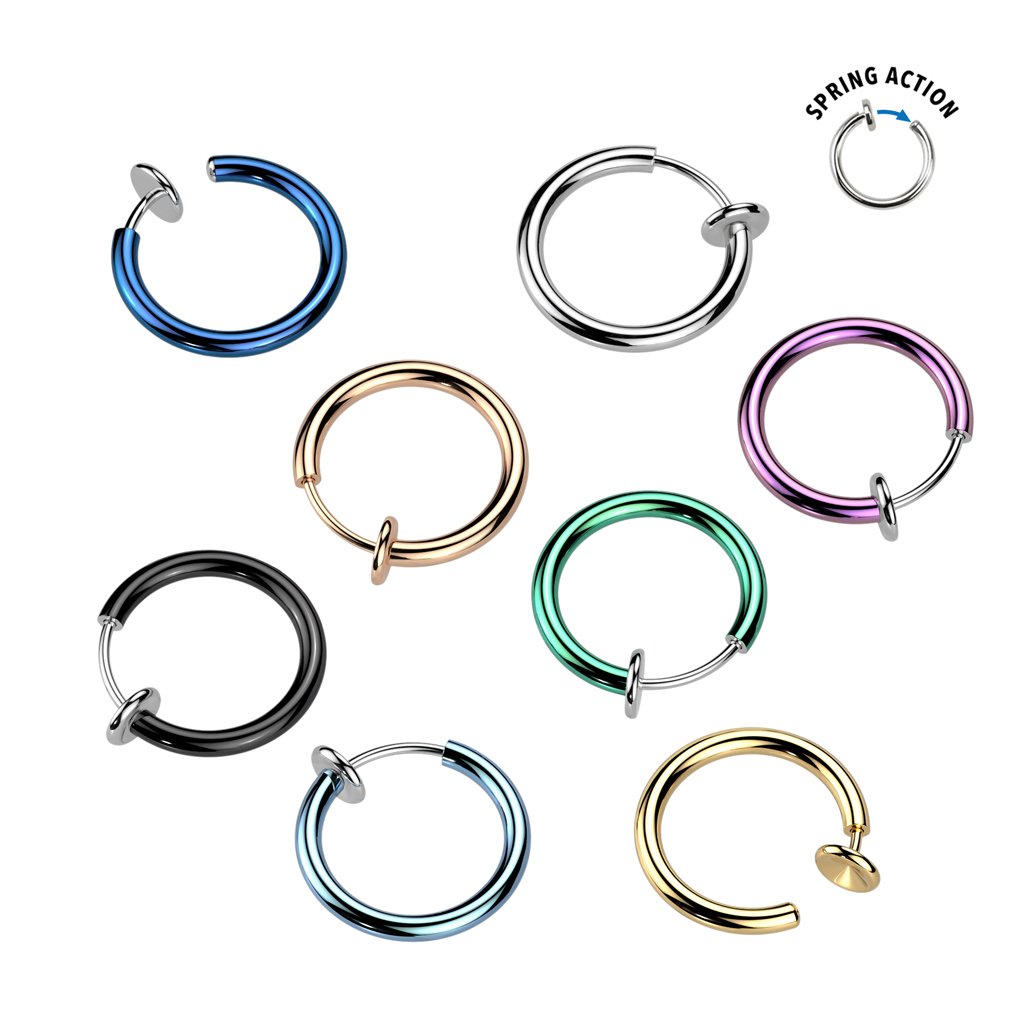 FAKE oszukany Kolczyk do nosa kółko nostril złote septum