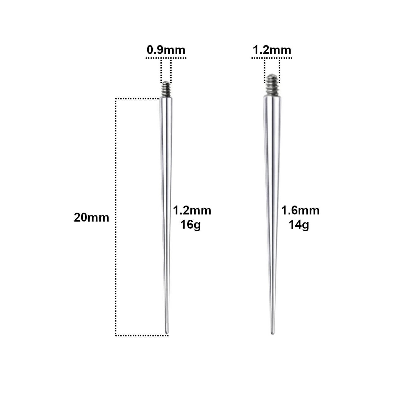 Pin do wprowadzania biżuterii (Taper / Transfer) stal chirurgiczna 316L