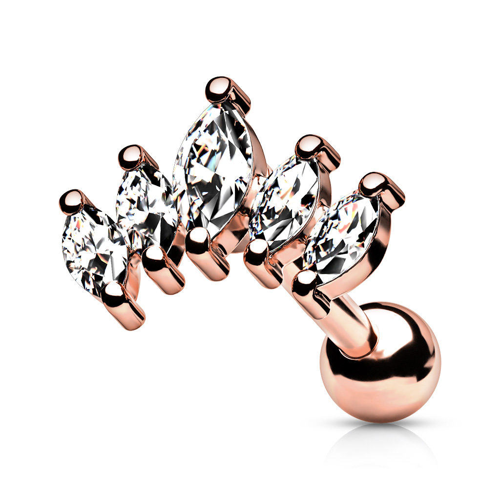 Kolczyk do ucha Rose Gold Stal Chirurgiczna 316L helix lobe